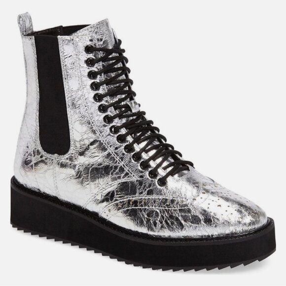 NWOB Shellys London Lily Chelsea Platform Wedge Boot - Picture 1 of 6